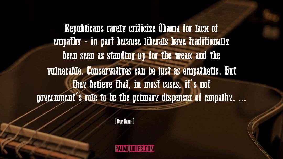 Gary Bauer Quotes: Republicans rarely criticize Obama for