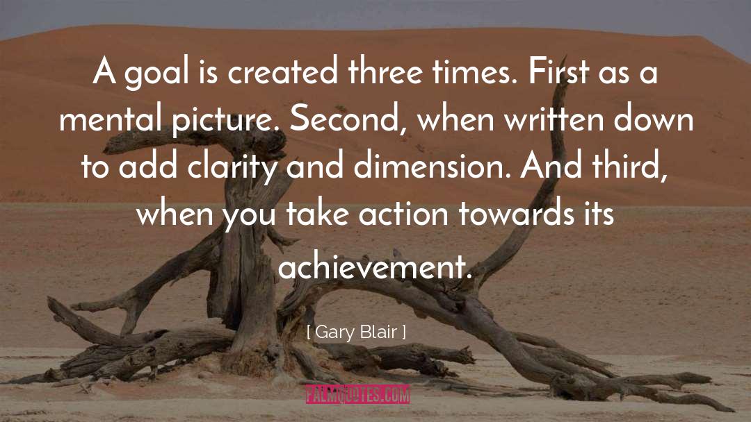 Gary Blair Quotes: A goal is created three