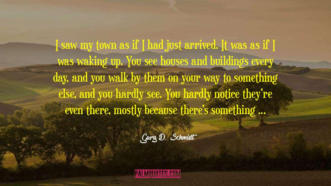 Gary D. Schmidt Quotes: I saw my town as