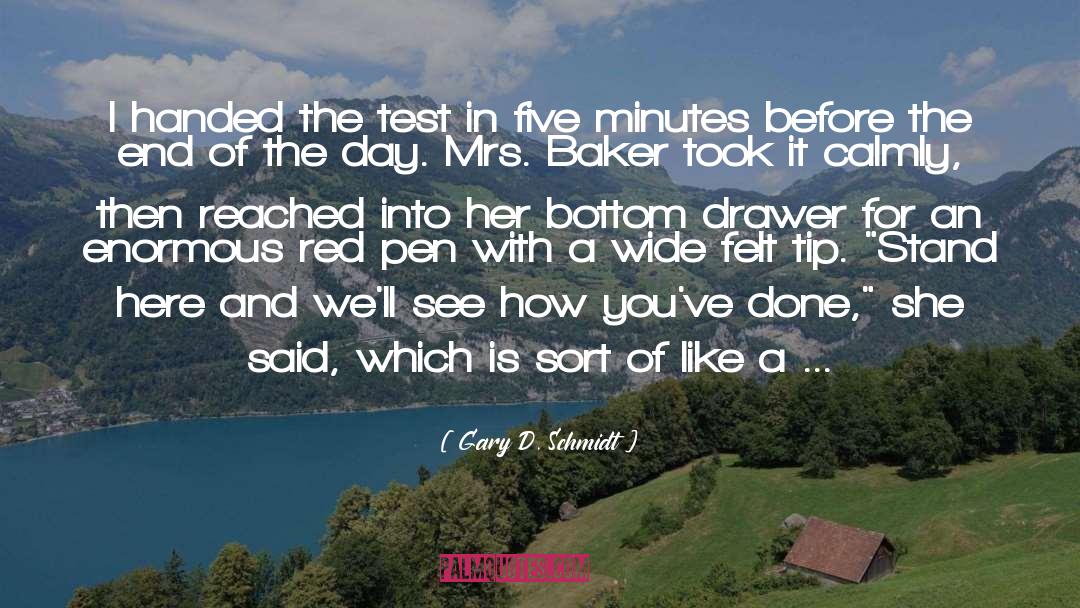 Gary D. Schmidt Quotes: I handed the test in