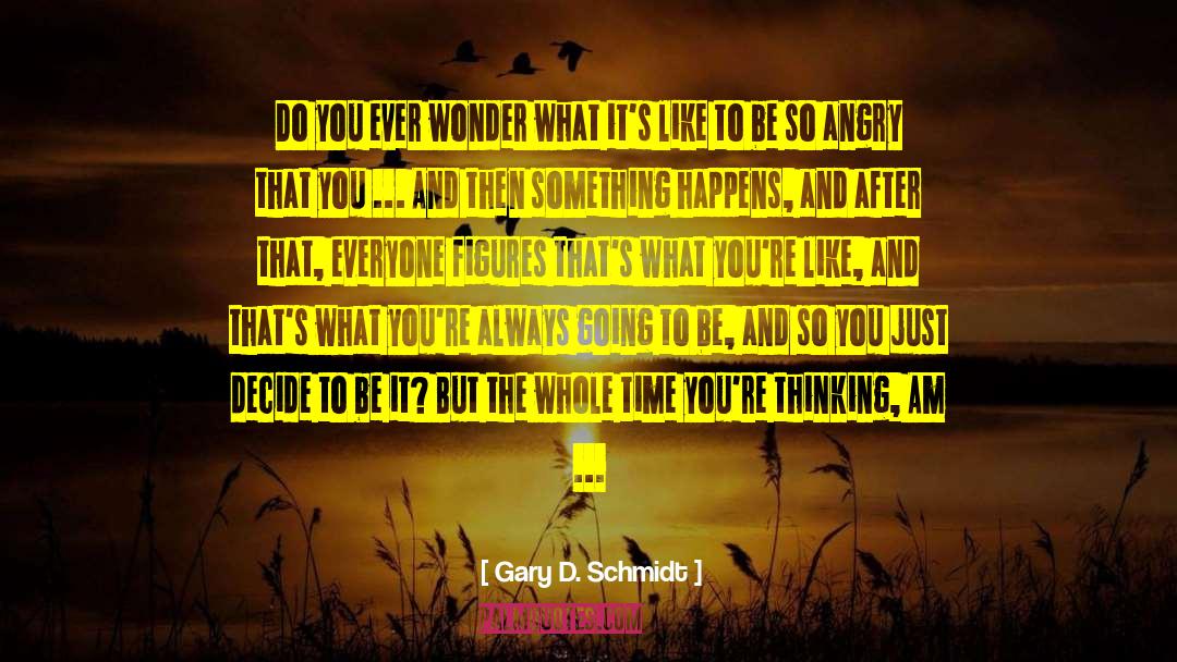 Gary D. Schmidt Quotes: Do you ever wonder what