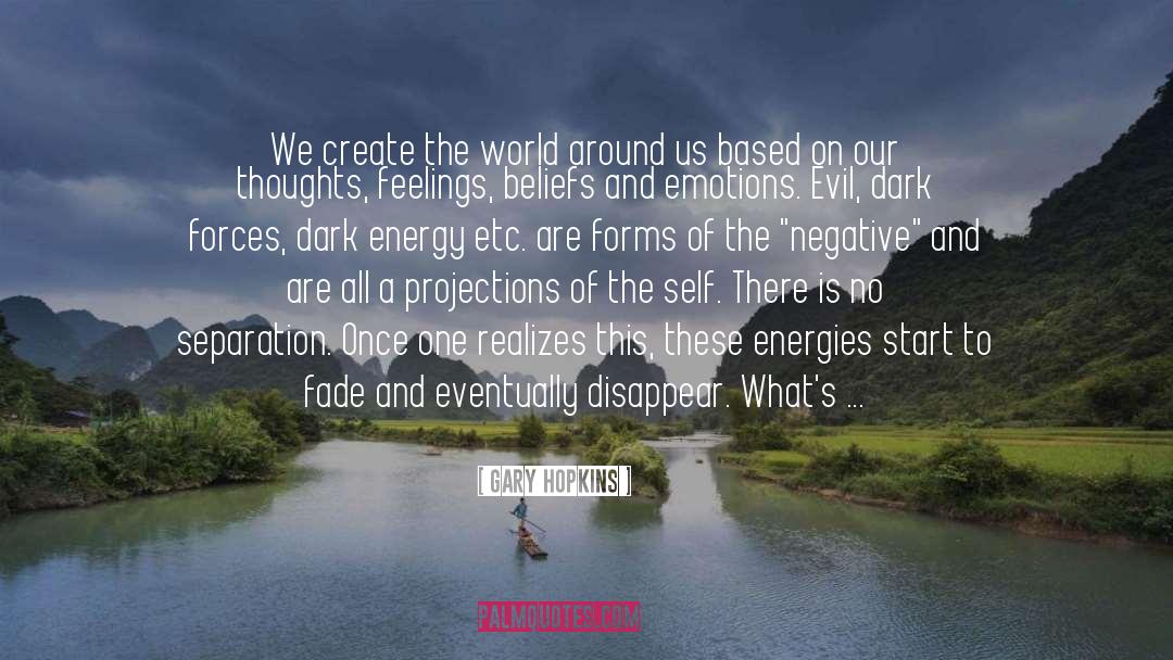 Gary Hopkins Quotes: We create the world around