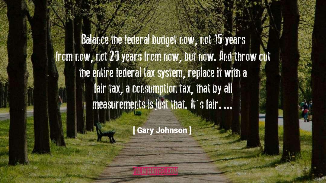 Gary Johnson Quotes: Balance the federal budget now,