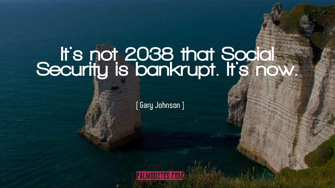 Gary Johnson Quotes: It's not 2038 that Social