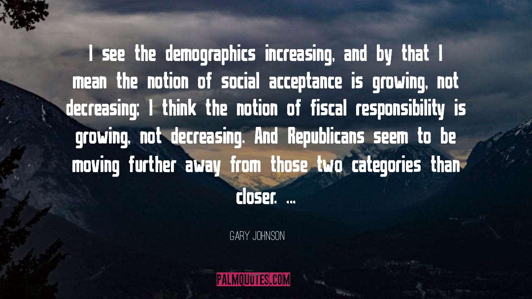 Gary Johnson Quotes: I see the demographics increasing,