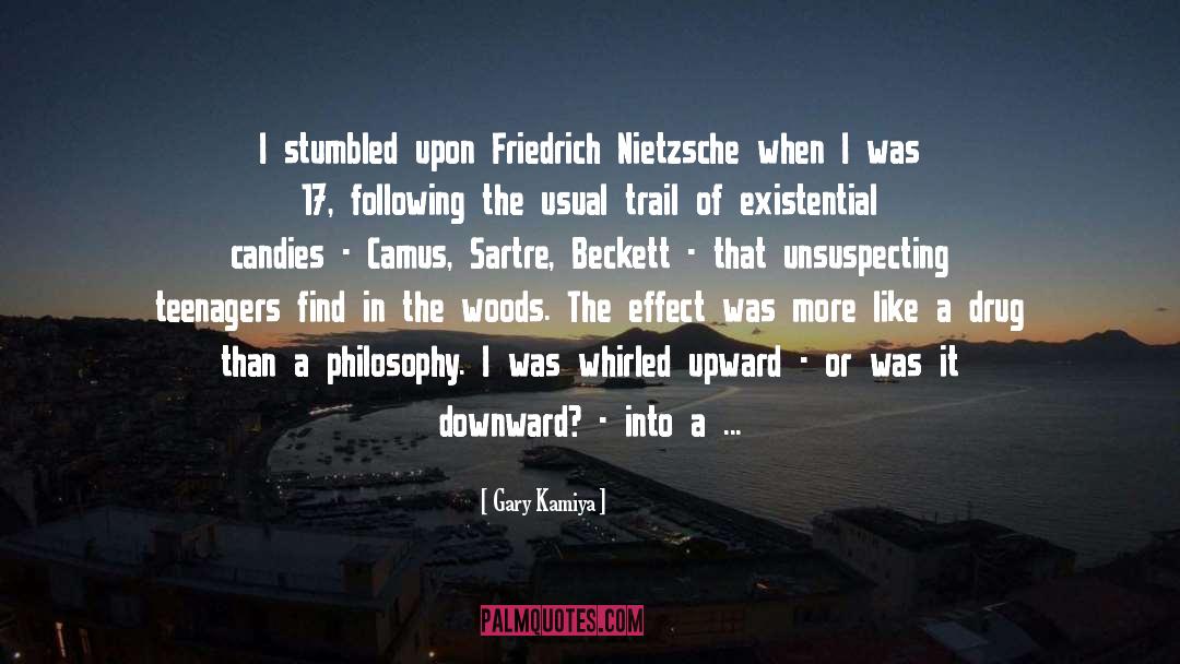 Gary Kamiya Quotes: I stumbled upon Friedrich Nietzsche