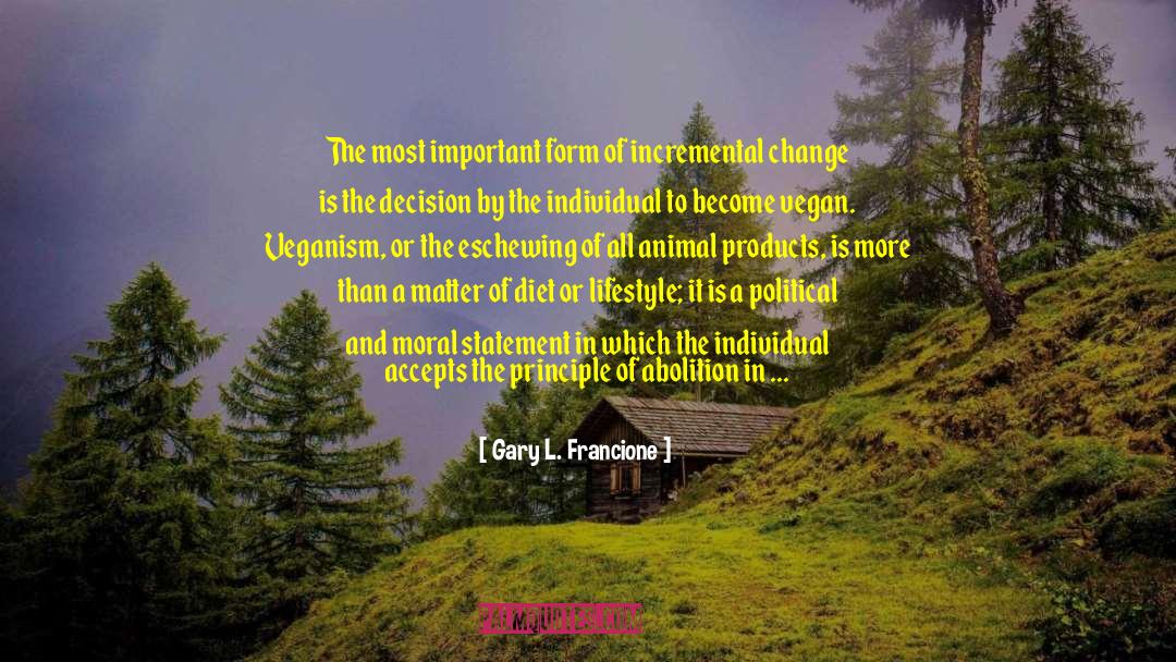 Gary L. Francione Quotes: The most important form of