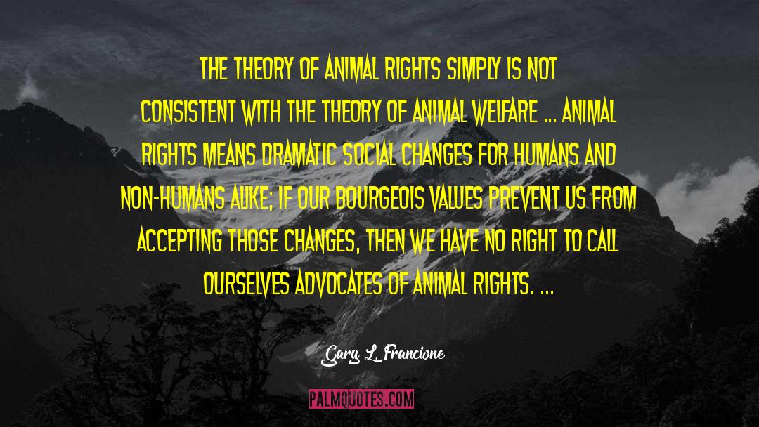 Gary L. Francione Quotes: The theory of animal rights