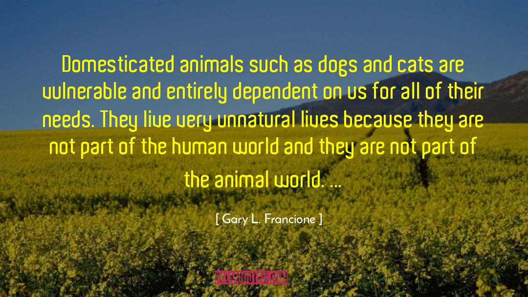 Gary L. Francione Quotes: Domesticated animals such as dogs