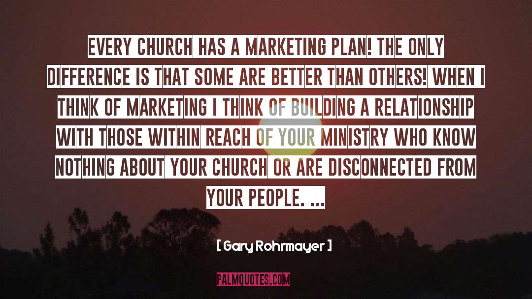 Gary Rohrmayer Quotes: Every church has a marketing