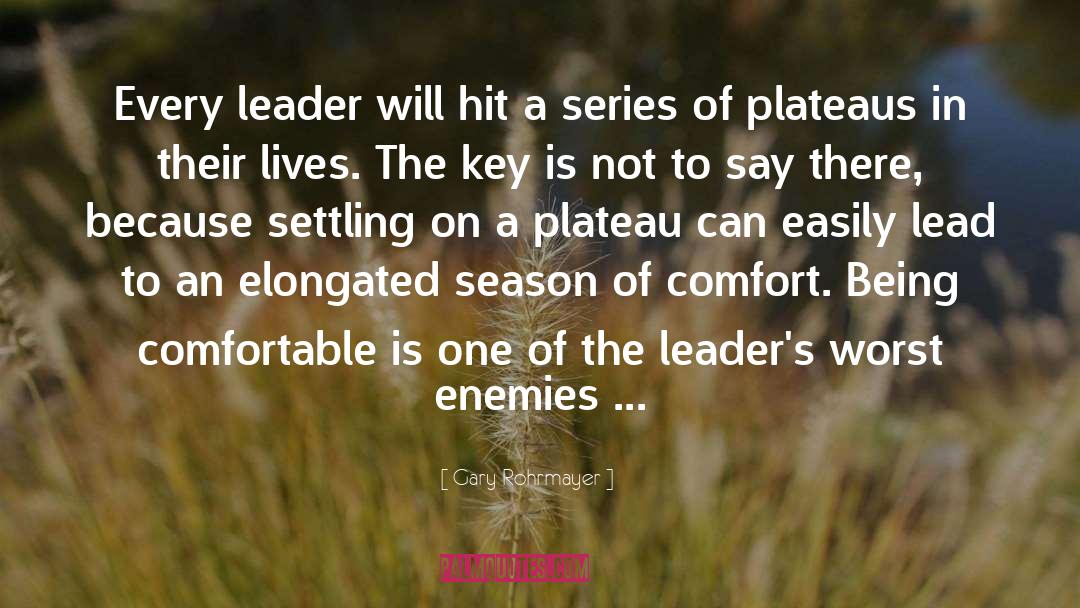 Gary Rohrmayer Quotes: Every leader will hit a