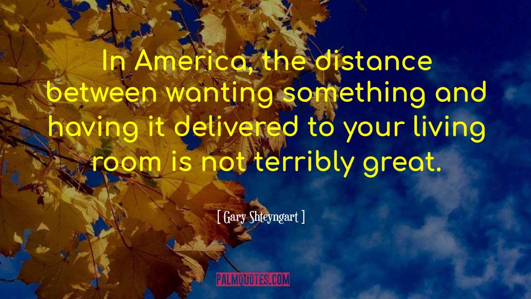 Gary Shteyngart Quotes: In America, the distance between
