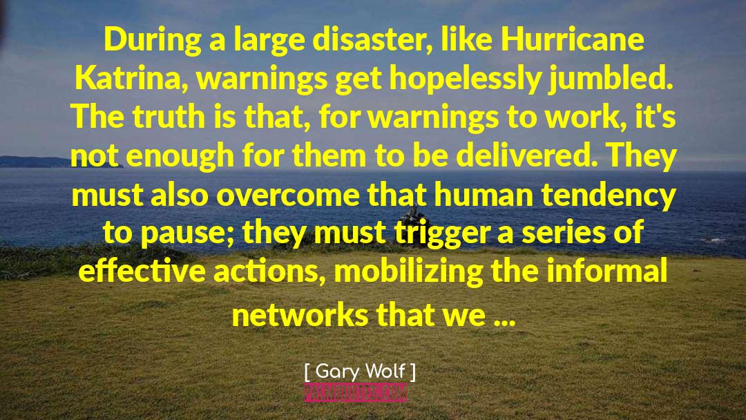 Gary Wolf Quotes: During a large disaster, like
