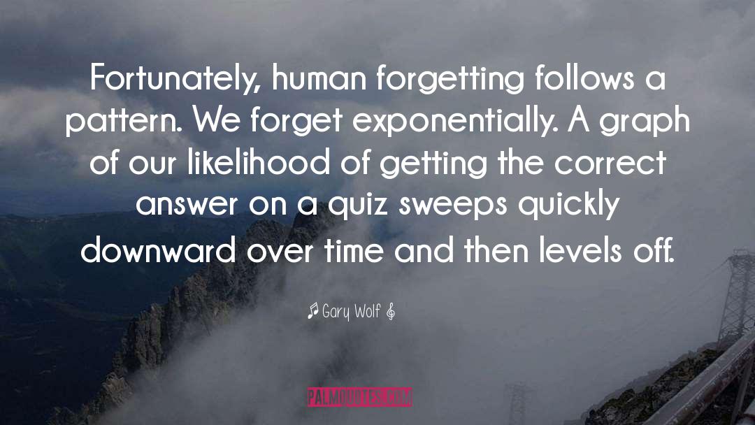 Gary Wolf Quotes: Fortunately, human forgetting follows a