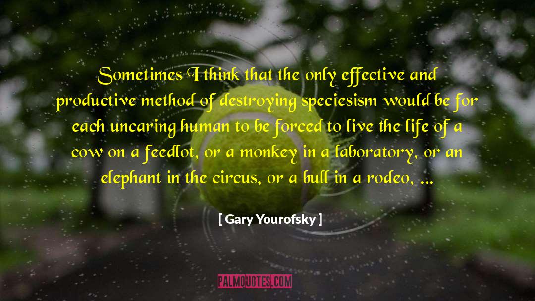 Gary Yourofsky Quotes: Sometimes I think that the