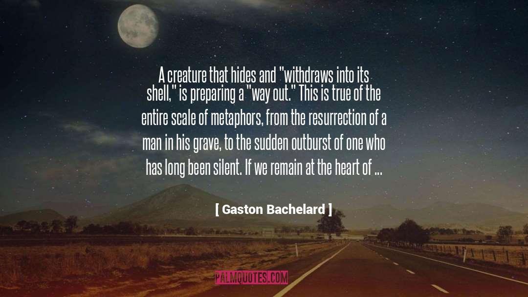 Gaston Bachelard Quotes: A creature that hides and