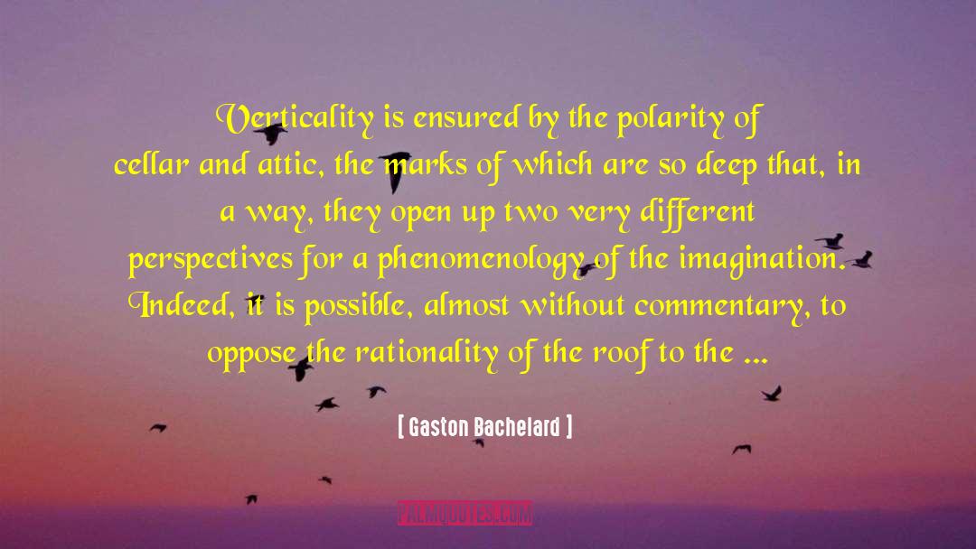 Gaston Bachelard Quotes: Verticality is ensured by the