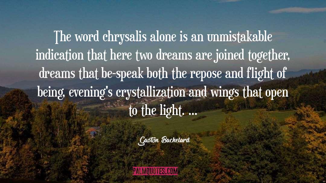 Gaston Bachelard Quotes: The word chrysalis alone is