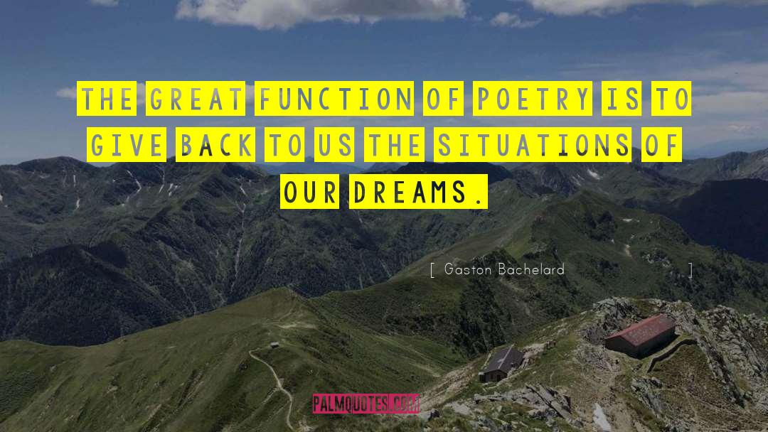 Gaston Bachelard Quotes: The great function of poetry