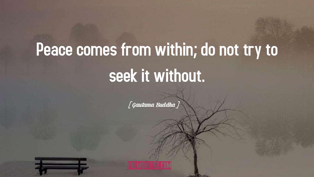 Gautama Buddha Quotes: Peace comes from within; do