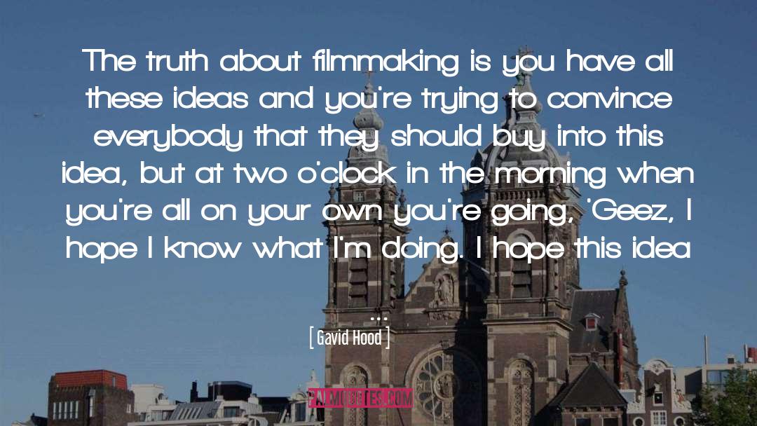 Gavid Hood Quotes: The truth about filmmaking is
