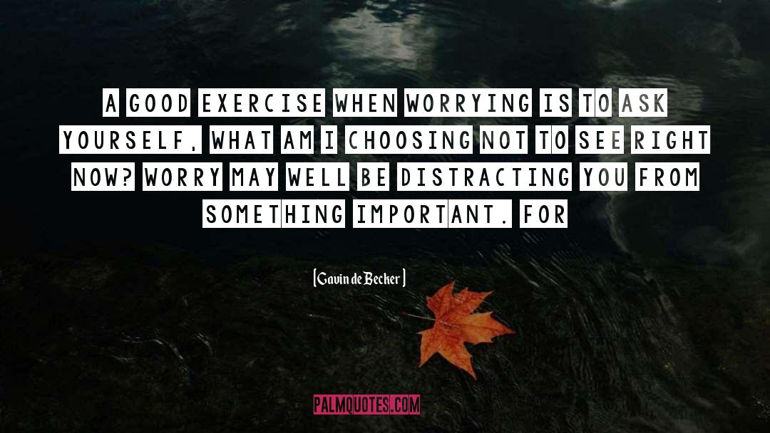 Gavin De Becker Quotes: a good exercise when worrying