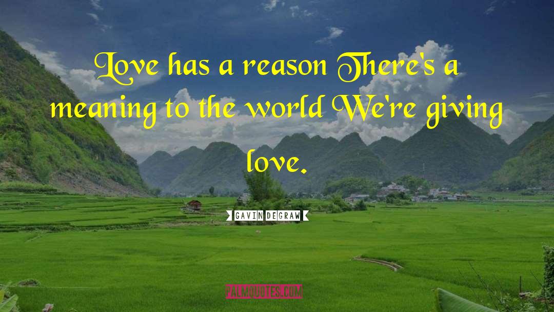 Gavin DeGraw Quotes: Love has a reason There's