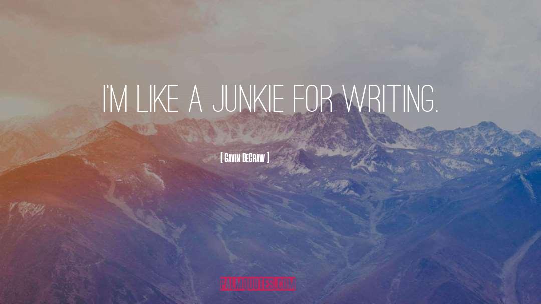 Gavin DeGraw Quotes: I'm like a junkie for