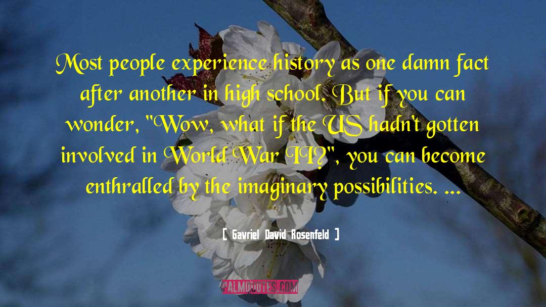 Gavriel David Rosenfeld Quotes: Most people experience history as