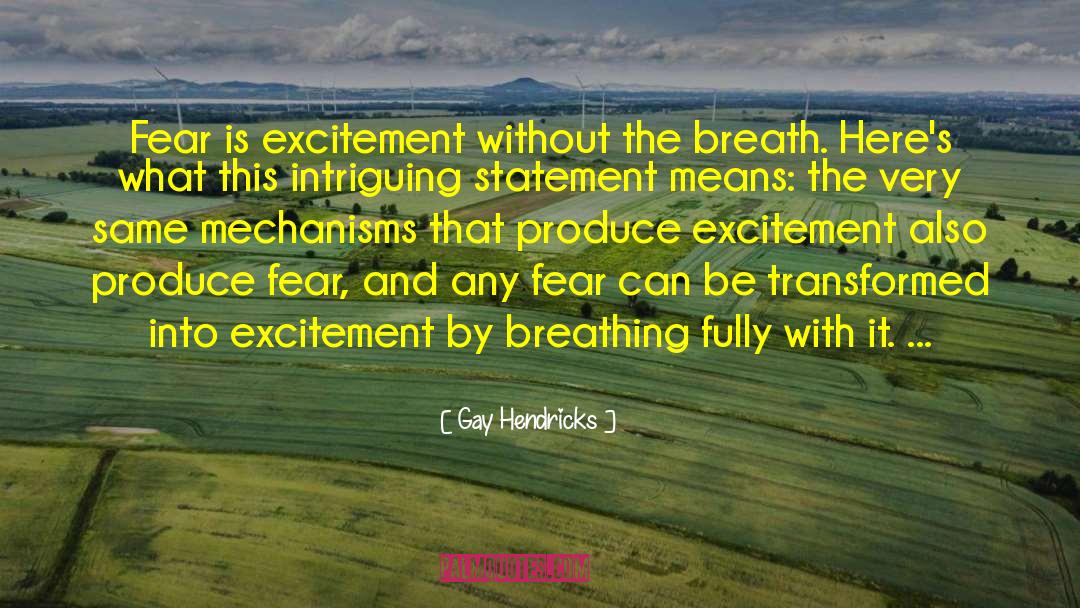 Gay Hendricks Quotes: Fear is excitement without the