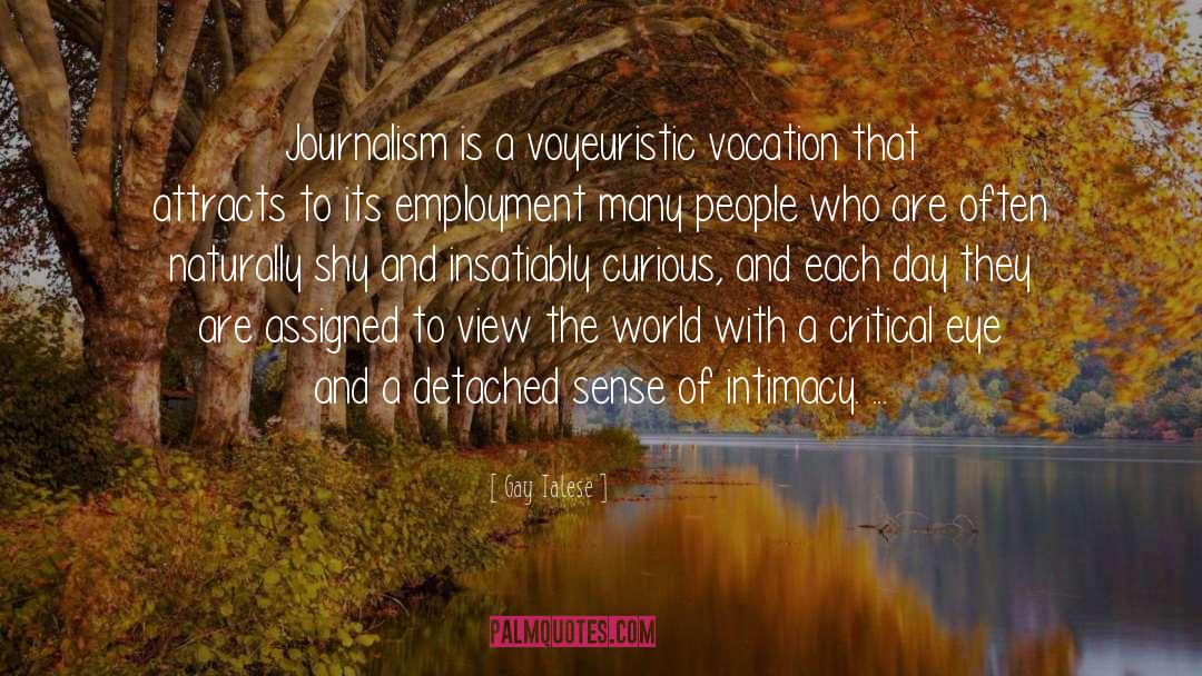 Gay Talese Quotes: Journalism is a voyeuristic vocation