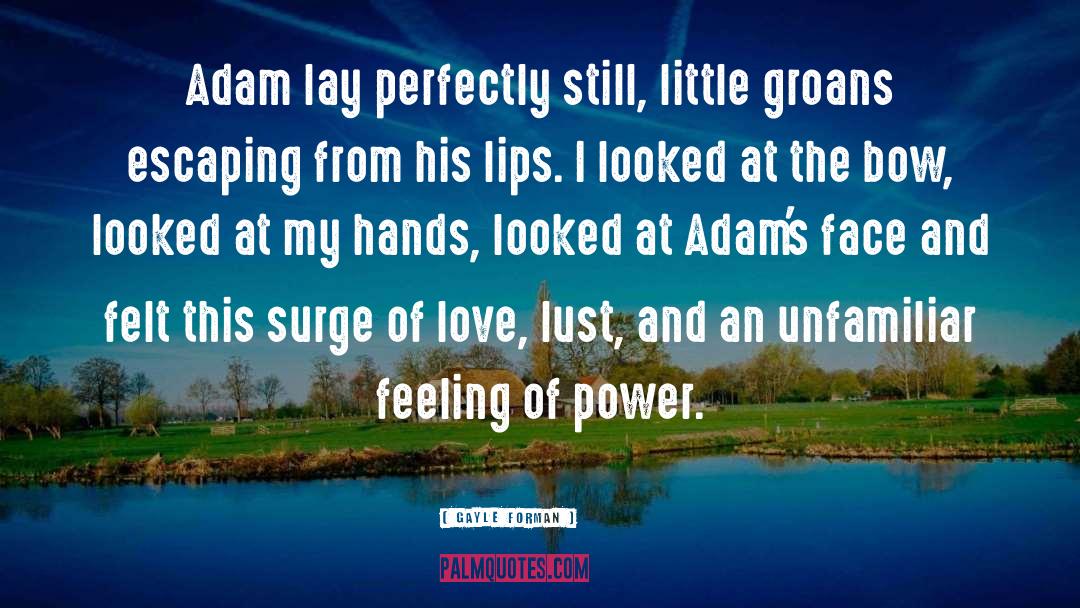 Gayle Forman Quotes: Adam lay perfectly still, little