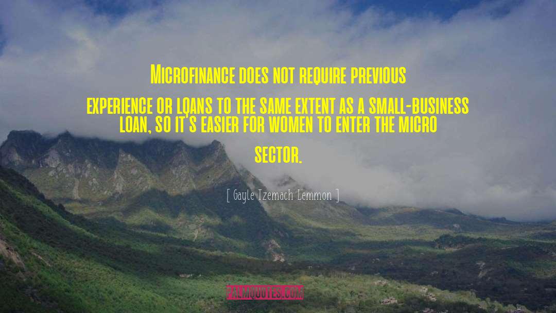 Gayle Tzemach Lemmon Quotes: Microfinance does not require previous