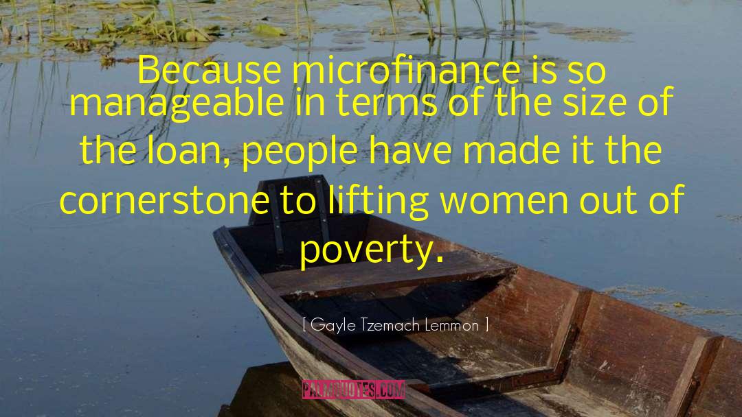 Gayle Tzemach Lemmon Quotes: Because microfinance is so manageable