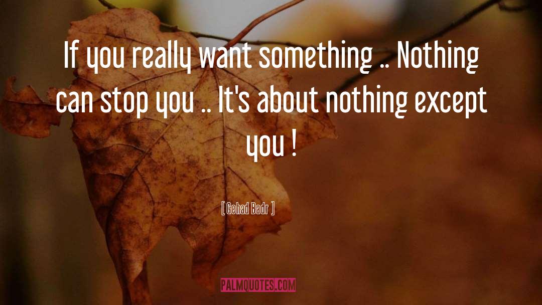 Gehad Badr Quotes: If you really want something
