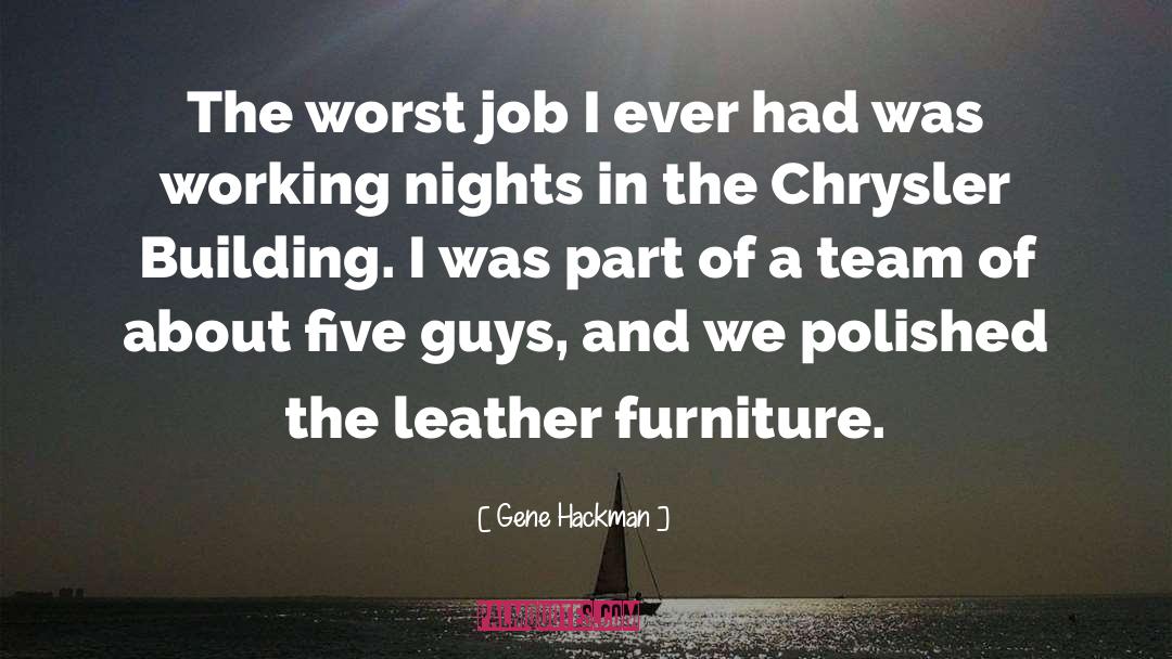 Gene Hackman Quotes: The worst job I ever