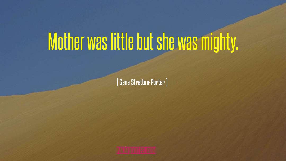 Gene Stratton-Porter Quotes: Mother was little but she