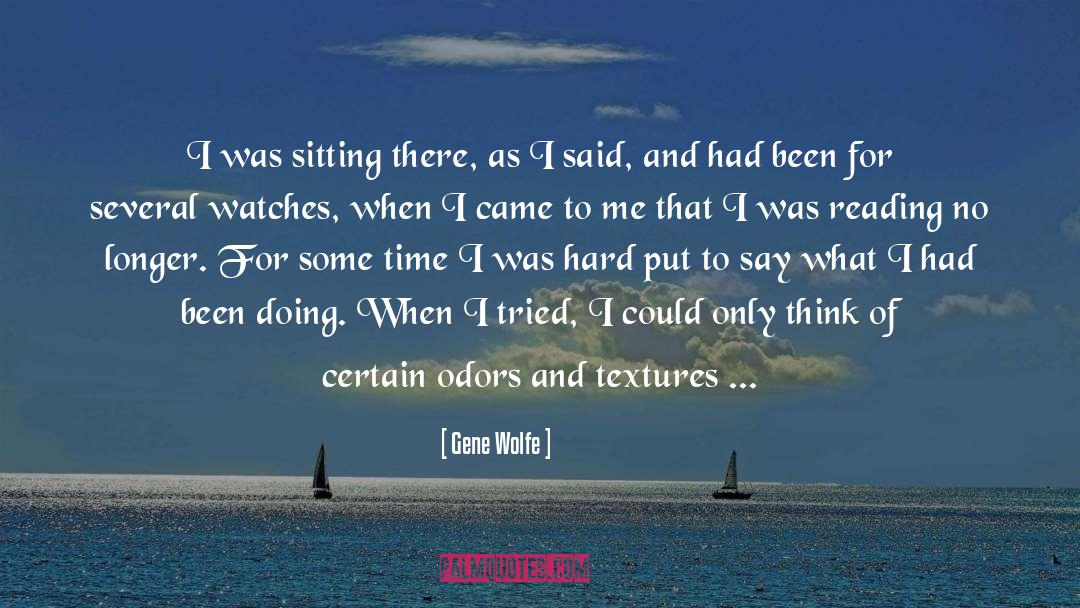 Gene Wolfe Quotes: I was sitting there, as