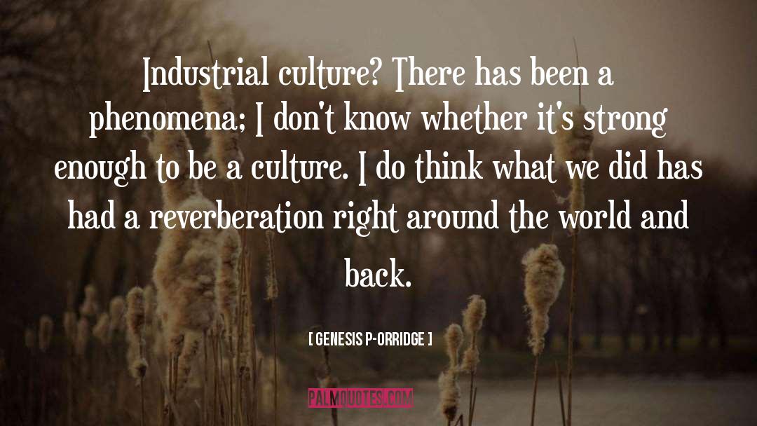 Genesis P-Orridge Quotes: Industrial culture? There has been