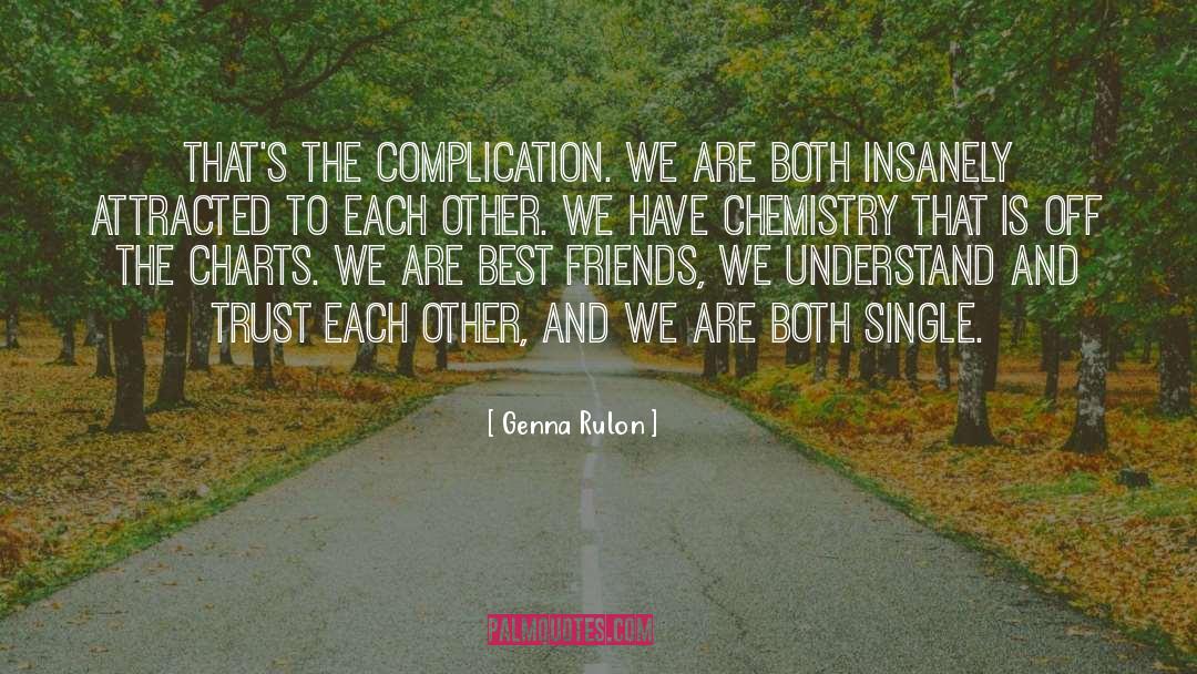 Genna Rulon Quotes: That's the complication. We are