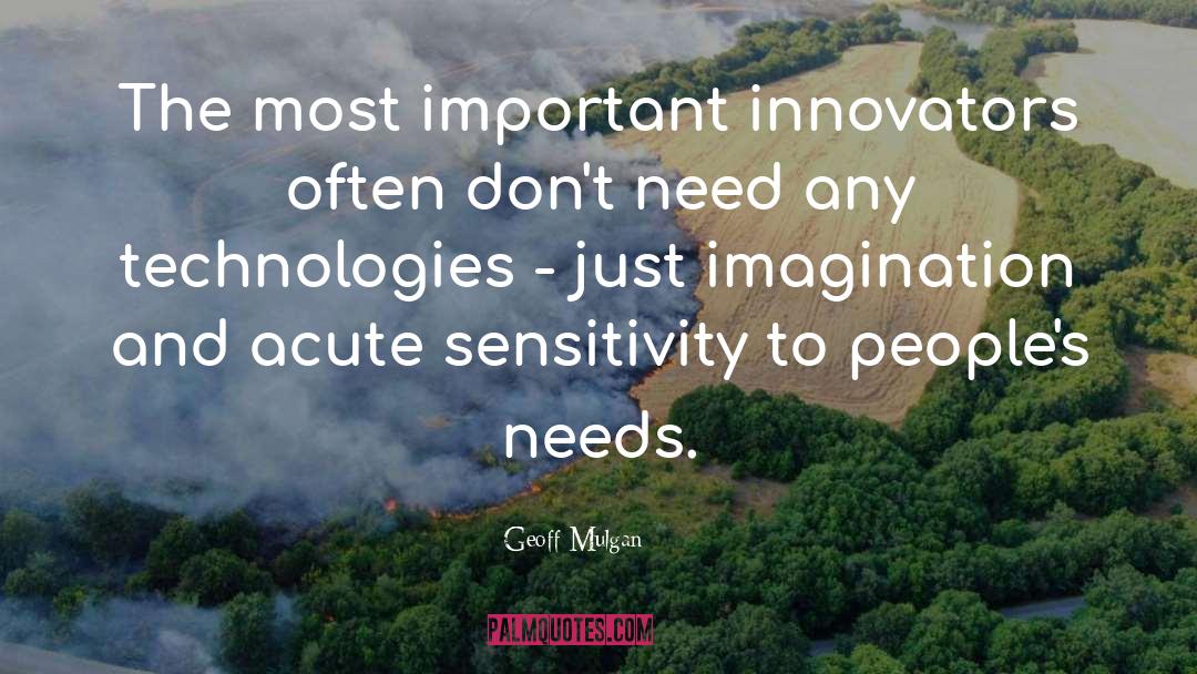Geoff Mulgan Quotes: The most important innovators often