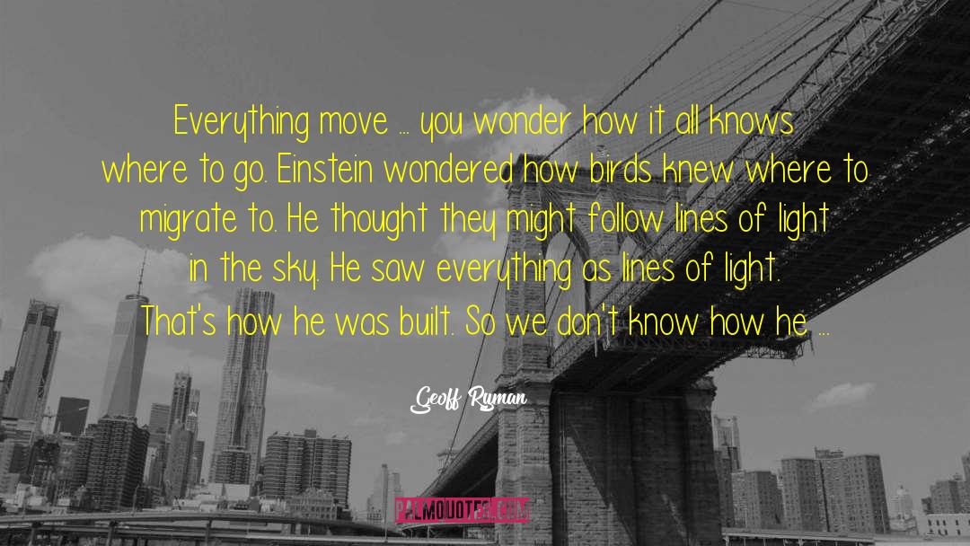 Geoff Ryman Quotes: Everything move ... you wonder