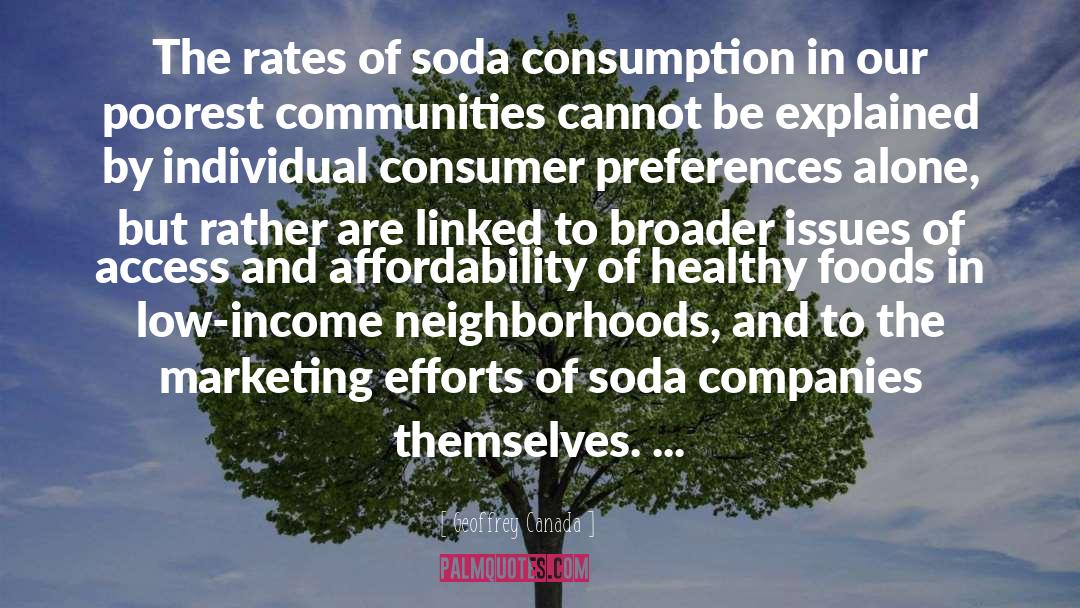 Geoffrey Canada Quotes: The rates of soda consumption