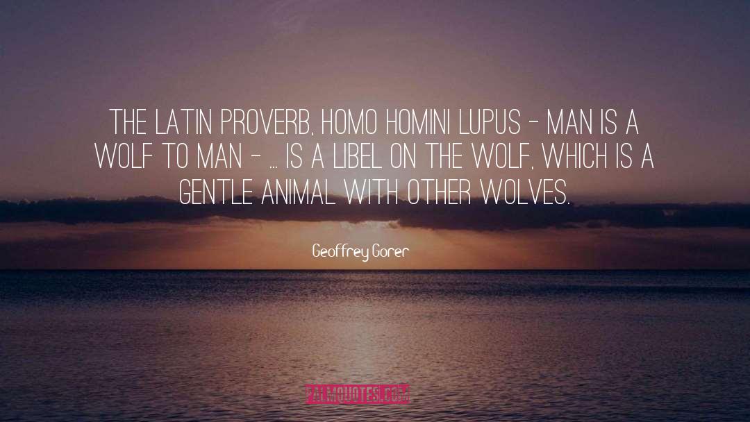 Geoffrey Gorer Quotes: The Latin proverb, homo homini