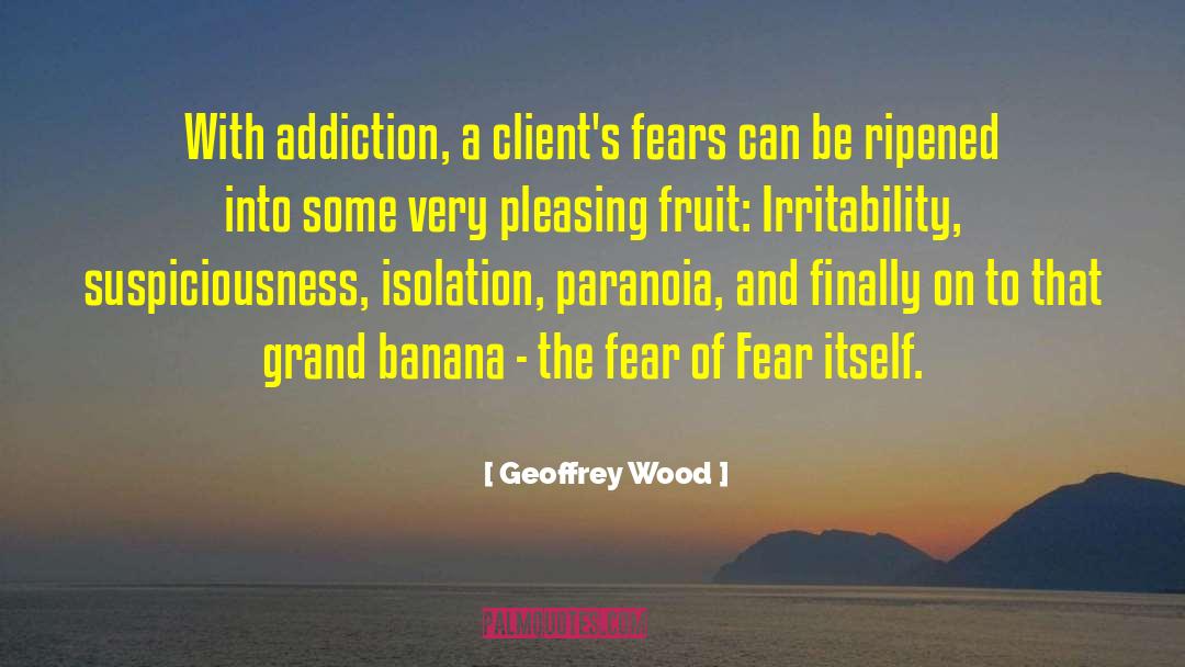 Geoffrey Wood Quotes: With addiction, a client's fears