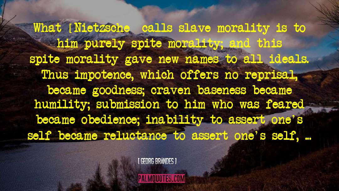 Georg Brandes Quotes: What [Nietzsche] calls slave morality