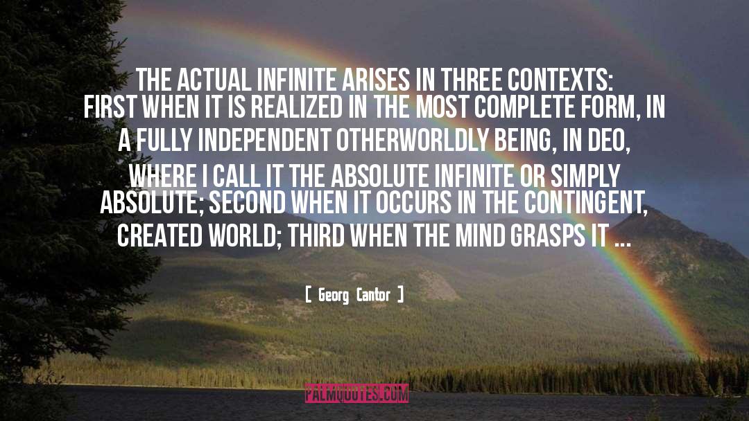Georg Cantor Quotes: The actual infinite arises in