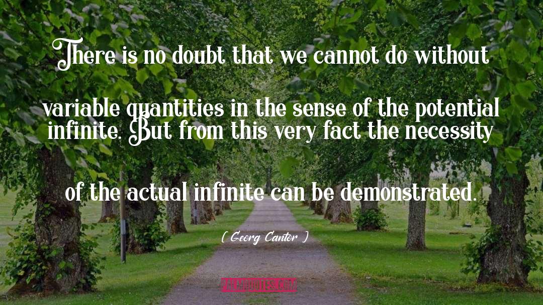 Georg Cantor Quotes: There is no doubt that