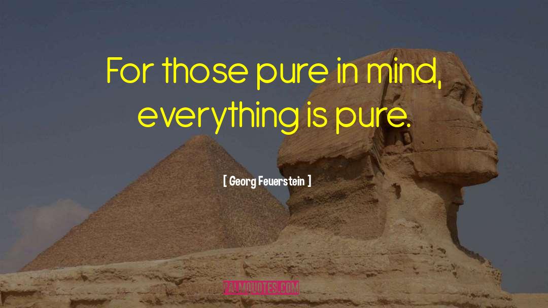 Georg Feuerstein Quotes: For those pure in mind,