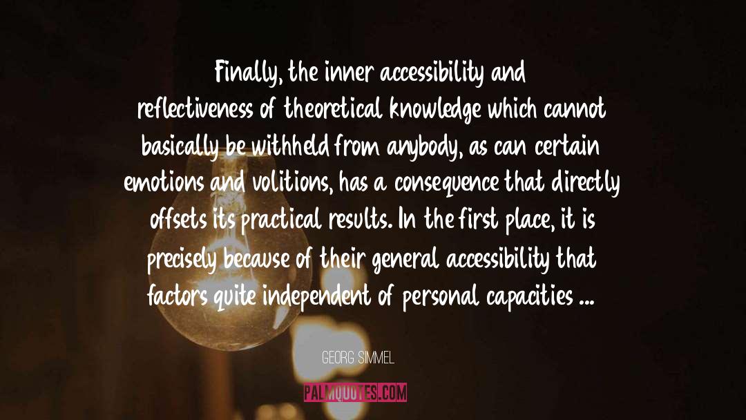 Georg Simmel Quotes: Finally, the inner accessibility and